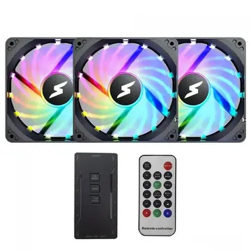 Kit Fan Com 3 Unidades Superframe Sf 02 Argb 120Mm Black Sf