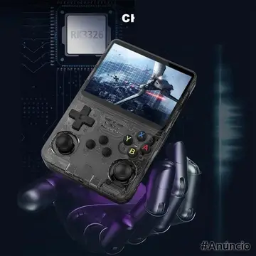 Console Portátil R36S + de 15.000 Jogos Vídeo Game 64g Linux Tela IPS 3.5 Polegadas