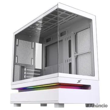 Gabinete Gamer SuperFrame Flow 500, RGB, Mid Tower, Vidro Temperado, M-ATX, Sem Fans, Branco, SF-CS-FLW50MSWNSF