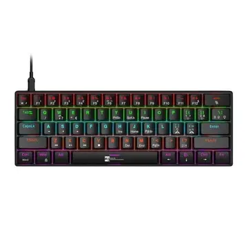 Teclado Mecanico R8 1037, RGB, ABNT2, Switch Azul, Preto, R8-1037-RBW-ABNT2