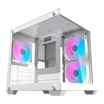 Gabinete Gamer Aigo Darkflash Durin D275M,Rainbow, Mid-Tower,L.Vidro, Com 3 Fans,Branco, DURIN-WH-3F