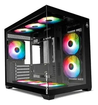 gabinete mancer cv450 mini tower 9 fans vidro preto