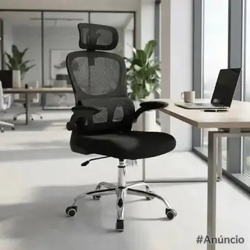 cadeira de escritório atlanta preta suporte lombar