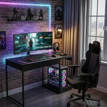 Escrivaninha Gamer Mesa Para Computador Com Suporte Para Cpu Preto