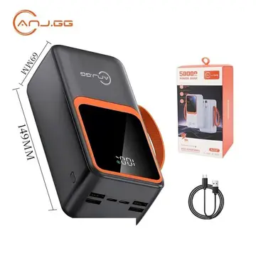 power bank 50000mah 66w display digital 6 saidas