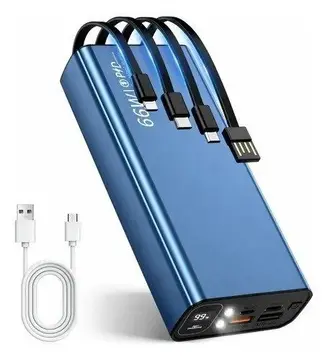 power bank 45000mah 66w turbo rapido azul