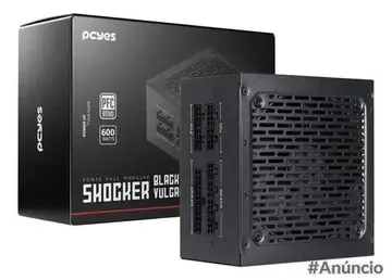 fonte pcyes gamer shocker full modular 600w 80 plus