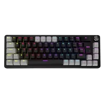 teclado mecânico pcyes mecka black vulcan switch red led rainbow