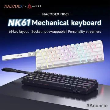 teclado mecânico ajazz nacodex nk61 switch red