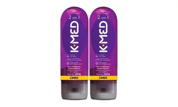 Kit c/ 2 unidades Gel Lubrificante Íntimo K-med 2 Em 1 200ml