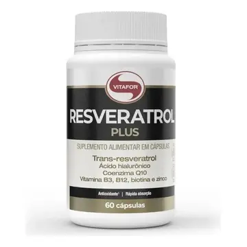 suplemento vitafor resveratrol plus 60 cápsulas sem sabor
