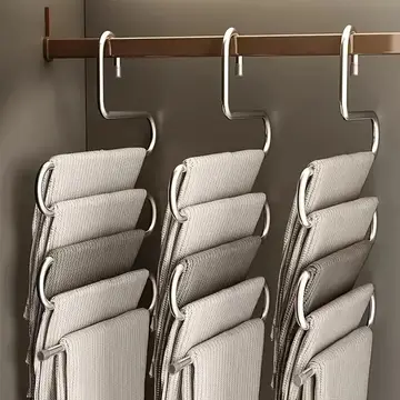 organização e armazenamento cabide em s 5 níveis aço inox para calças 1pc