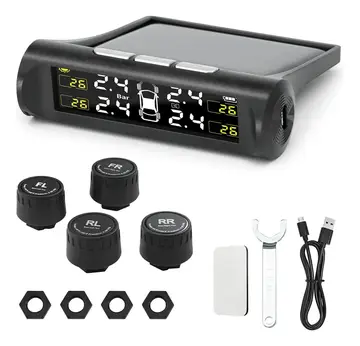 acessórios automotivos monitor de pressão de pneu solar tpms 4 sensores externo