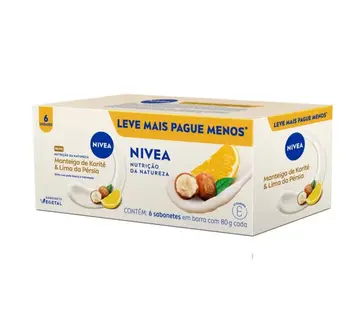 higiene pessoal nivea kit sabonete em barra vegetal nutricao da natureza 80g 6 unidades