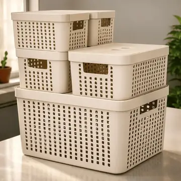 organizador caixas organizadoras com tampa cesto plástico 2 litros 4,5 litros 17 litros
