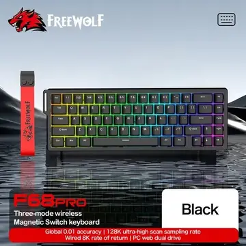 periféricos freewolf f68/f68 pro 3 modos black pro inglês