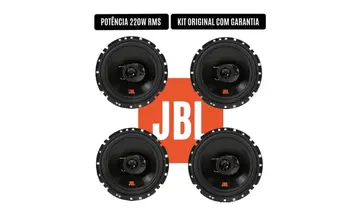 JBL Kit 4 Alto Falantes Triaxial 6 Polegadas 220W RMS Fácil Flex 6TRFX55 Original Som Automotivo