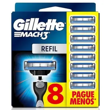 lâmina de barbear gillette mach3 8 unidades