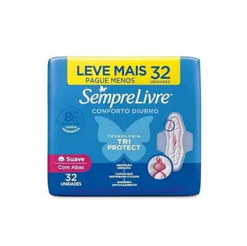 absorvente sempre livre adapt plus com abas 32 unidades