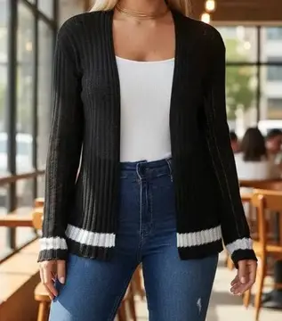 Casaquinho Feminino Canelado Fashion Coringa