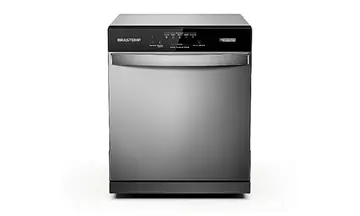Brastemp Lava-Louças de Piso BLF08BS Cinza 60x56x66 cm 8 Serviços com Função Acquaspray e Painel Intuitivo 67 dBA