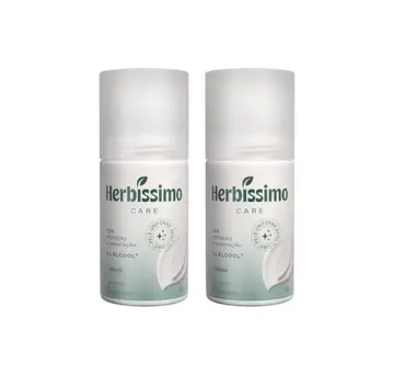 ￼Kit Desodorante Roll-On Antitranspirante Herbíssimo Care Tradicional 50ml com 2 unidades