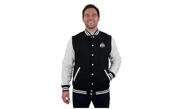 Vantage Apparel Jaqueta masculina de lã universitária estilo Letterman, Ohio State Buckeyes, P
