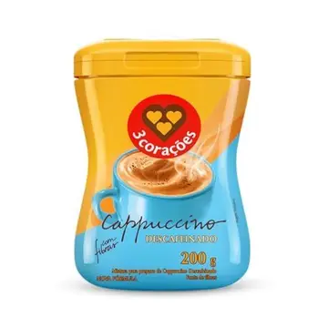 3 Corações Cappuccino Descafeinado, 200g, Moído