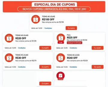 Cupons Renovados - Dia de Cupons Shopee!