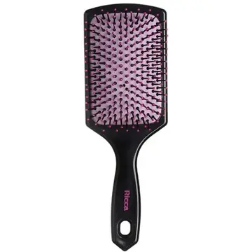 Ricca, Escova Black Pink, Raquete, Desembaraça e escova, Para todos os tipos de cabelos