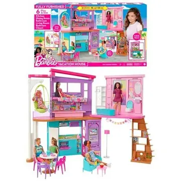 Casa de Bonecas Barbie Malibu Dois Andares Rosa Mattel