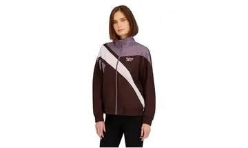 Reebok Jaqueta corta-vento feminina forrada com lã polar, cor trufa, G