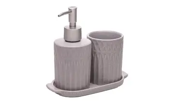 LYOR - Conjunto 3 Peças para Banheiro Pillars Cinza Cerâmica