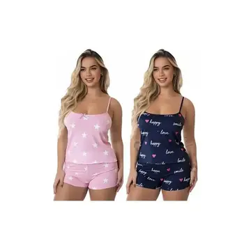 Kit 2 Conjuntos Pijama Feminino Baby Doll Sortidos