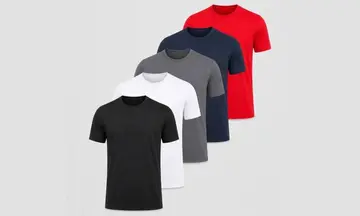 Kit 5 Camisas Masculina Camiseta Básica Malha Fria Oferta Kit 5 Cores Diferentes Básica - Lisa Gg Liso