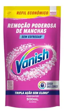 Tira Manchas Líquido Vanish Oxi Action Pink refil 500ml para Roupas Coloridas