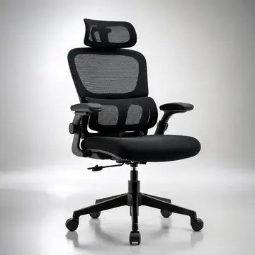 Cadeira Lombar Ergonômica Escritório Apoio Mesh Suporte Cor Preto Malha Nylon Pu
