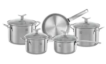 Jogo de Panelas Electrolux Inox com 5 Peças Design com Fundo Triplo