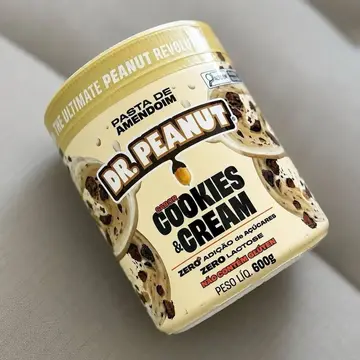 pasta de amendoim dr peanut cookies & cream 600g