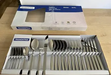 faqueiro tramontina búzios 24 peças aço inox com detalhe