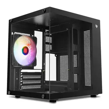gabinete gamer pichau atom mini-tower lateral de vidro com 1 fan