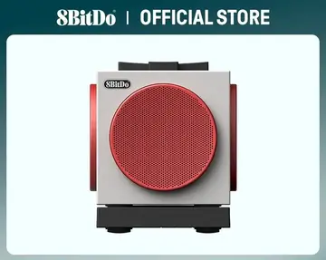 caixa de som 8bitdo retro cube 2 dock de carregamento sem fio bluetooth 5.3/2.4g com fio