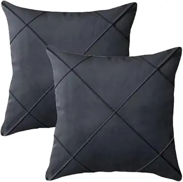 casa e decoração kit 2 capas para almofada drapeada em veludo quadrada 60x60 cinza chumbo