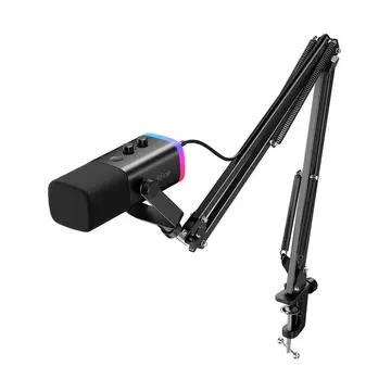 microfone fifine ampligame am8t usb/xlr suporte articulado