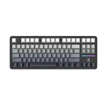 teclado gamer attack shark x87 rgb tri-mode wireless bluetooth usb-c moonlit night