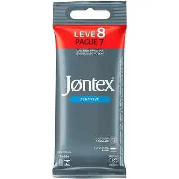 preservativo jontex preservativo masculino sensitive espessura fina 8 unidades