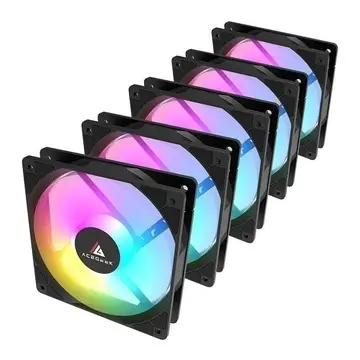 ventoinhas acegeek rw12 kit 5 120mm preto rainbow