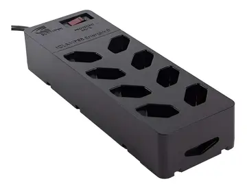 Filtro de Linha com Protetor de Surto DPS iCLAMPER Energia 8 Tomadas 3 Pinos 10 Amperes com Tecnologia LCF Anti Raio Cor Preto