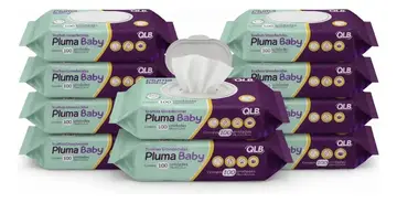 higiene infantil pluma baby lenços umedecidos c/100 (1000 lenços total)