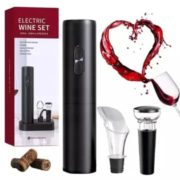 Abridor Automático para Bebidas - Vinho, Cerveja e Refrigerantes - Eletric Wine Set